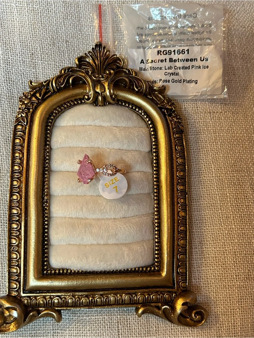 Bomb Party | Rose Gold | Pink Ice Crystal | Ring Size 7